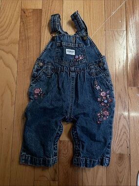 OshKosh B'gosh Girls' Denim Floral Overalls
